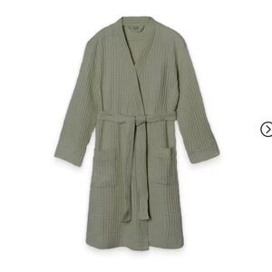 NWT Goumi Kids Womens Noble Fir Waffle Robe XS/S Green Mom Organic Cotton